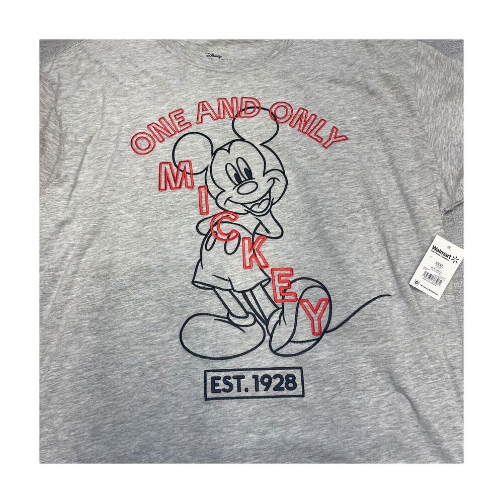 Disney Mickey Mouse T-Shirt Youth 3XL Heather Gray Cotton Crew Neck Short Sleeve - Picture 4 of 7